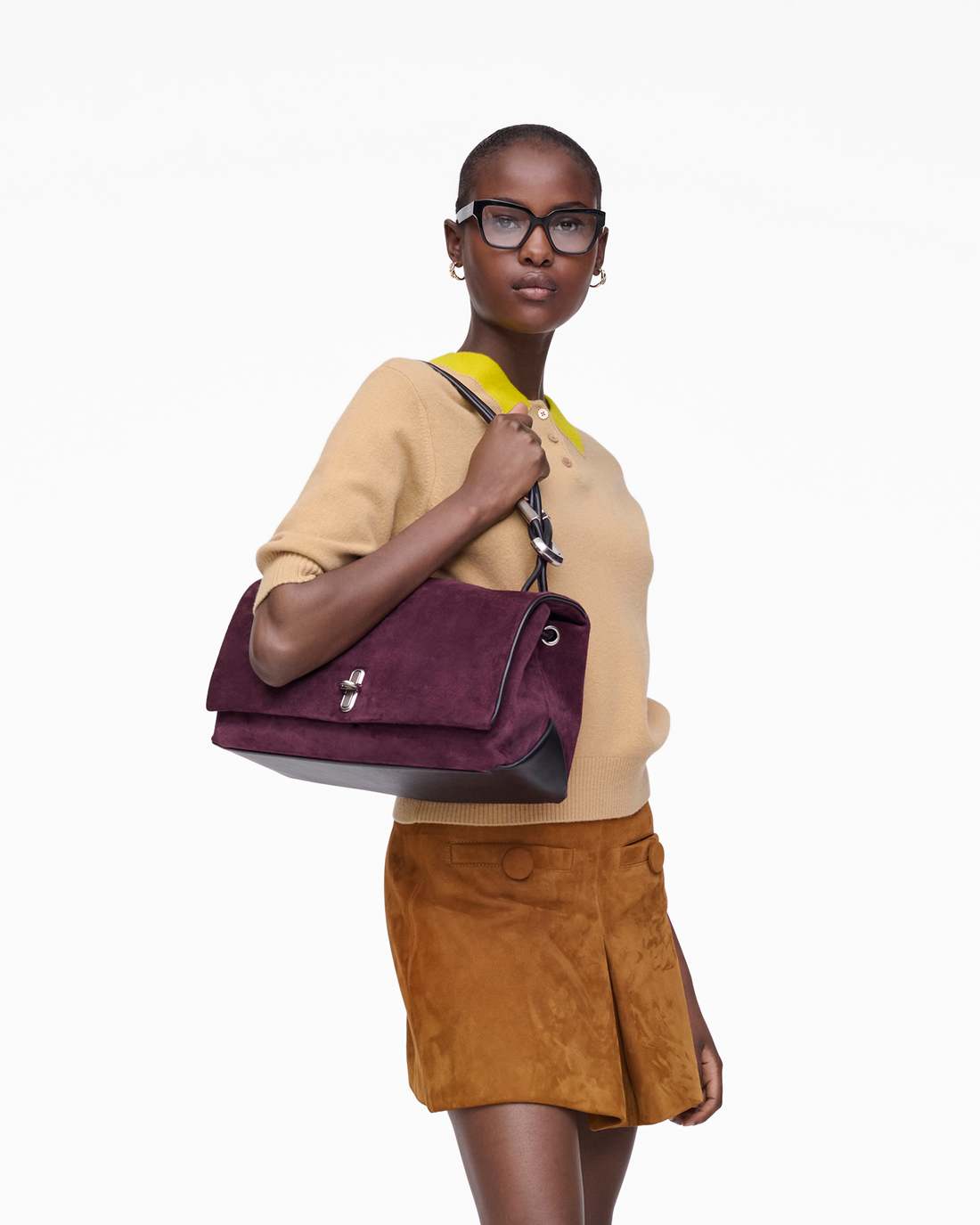 The Suede Large Dual Dark Plum Marc Jacobs