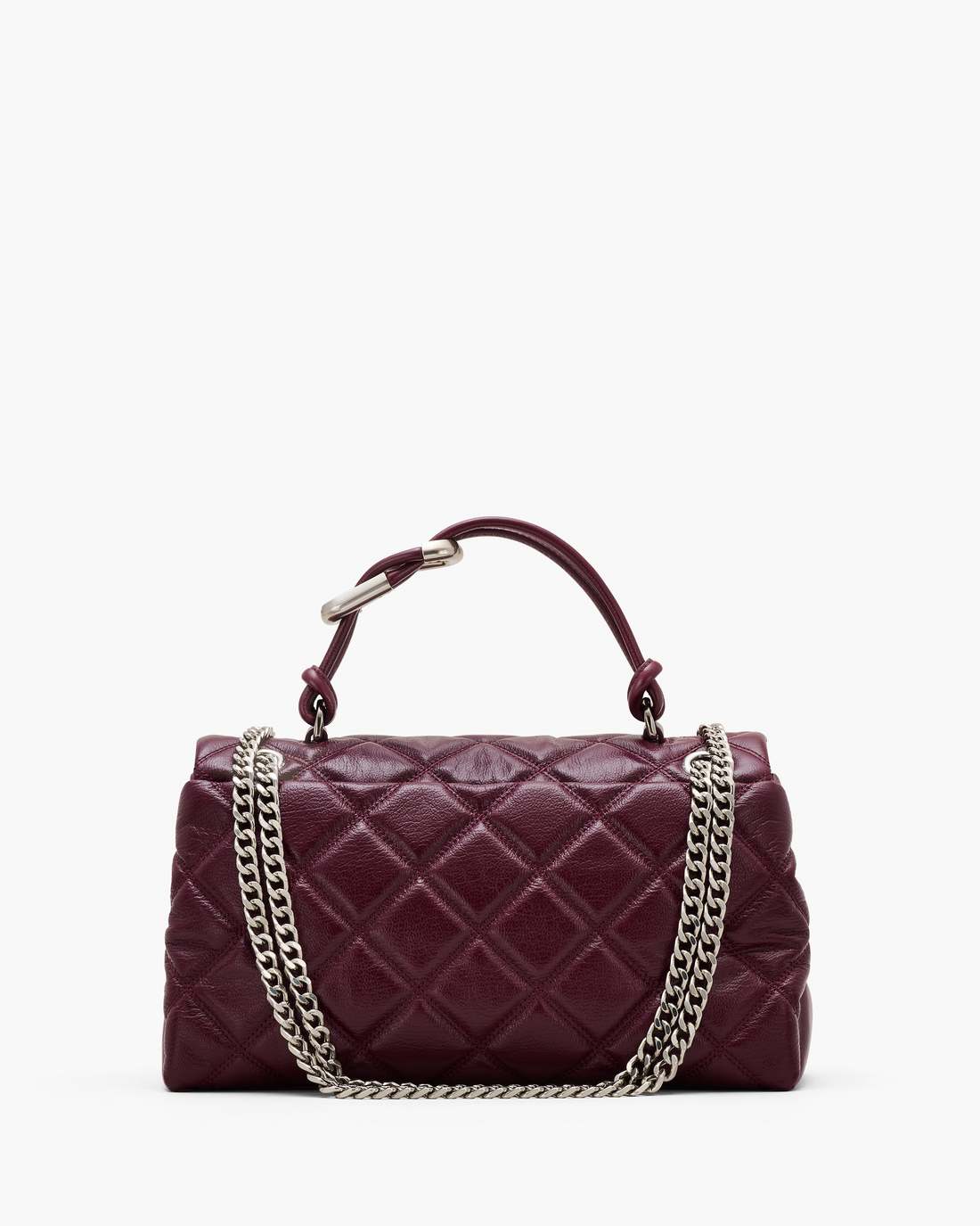The Quilted Dual Convertible Shoulder Bag Dark Plum Marc Jacobs
