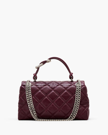 The Quilted Dual Convertible Shoulder Bag Dark Plum Marc Jacobs