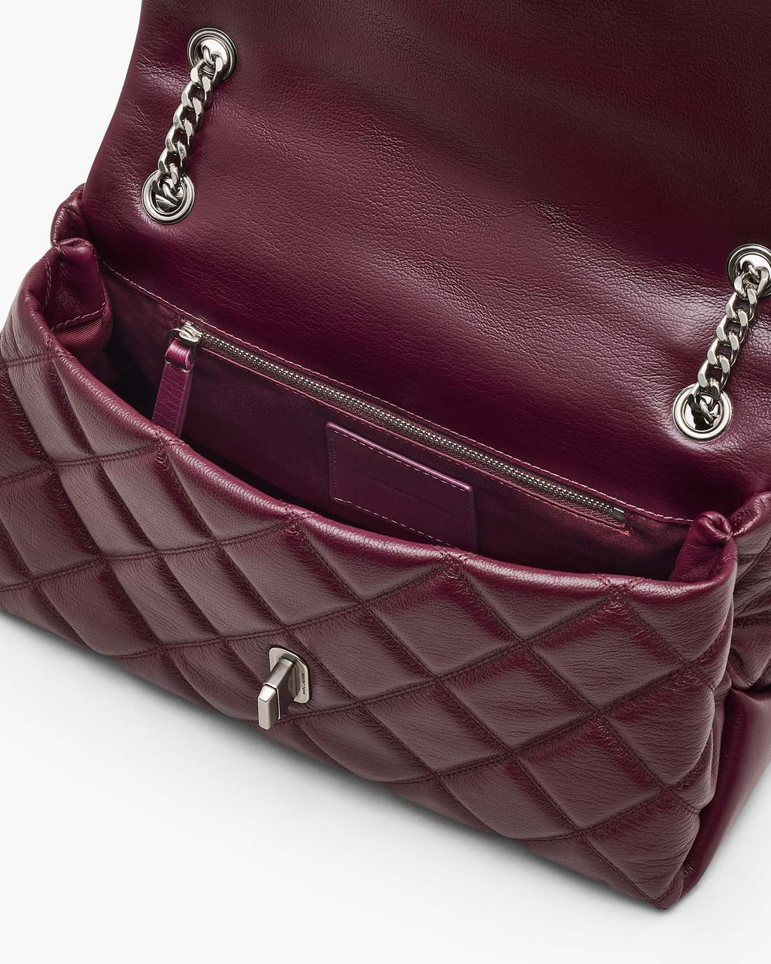 The Quilted Dual Convertible Shoulder Bag Dark Plum Marc Jacobs