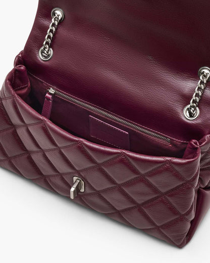 The Quilted Dual Convertible Shoulder Bag Dark Plum Marc Jacobs