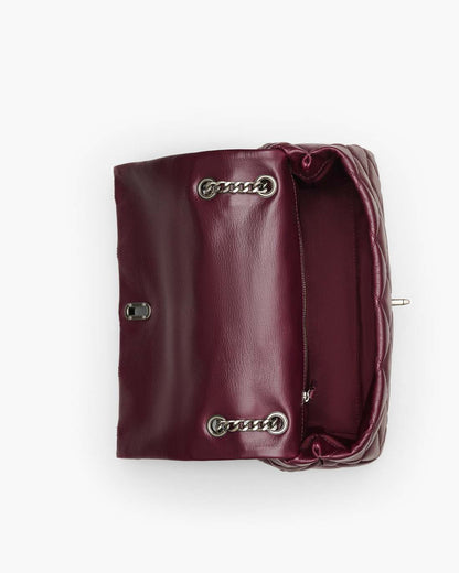 The Quilted Dual Convertible Shoulder Bag Dark Plum Marc Jacobs