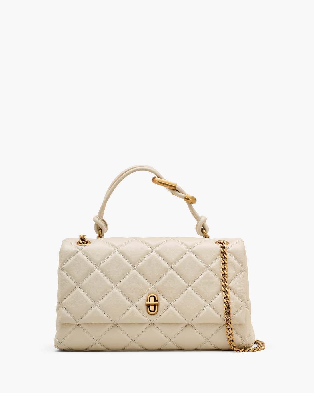 The Quilted Dual Convertible Shoulder Bag Cloud White Marc Jacobs