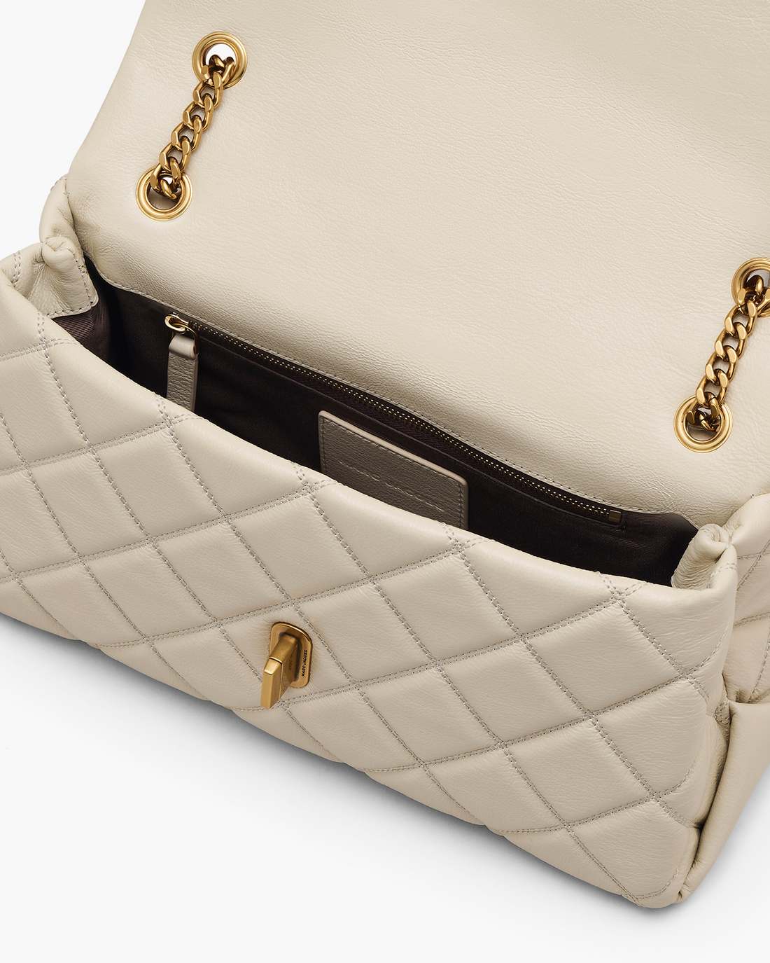 The Quilted Dual Convertible Shoulder Bag Cloud White Marc Jacobs