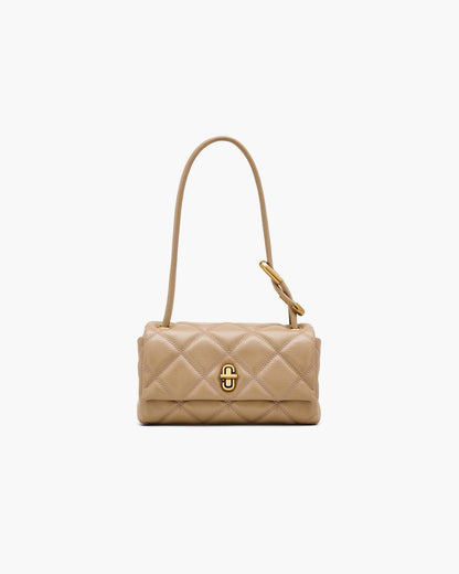 The Quilted Mini Dual Shoulder Bag Camel Marc Jacobs