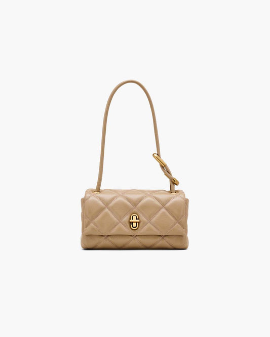 The Quilted Mini Dual Shoulder Bag Camel Marc Jacobs