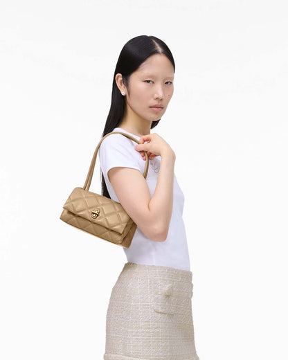 The Quilted Mini Dual Shoulder Bag Camel Marc Jacobs