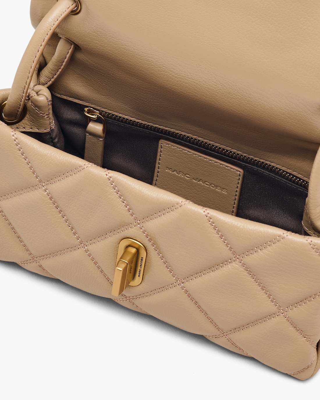 The Quilted Mini Dual Shoulder Bag Camel Marc Jacobs