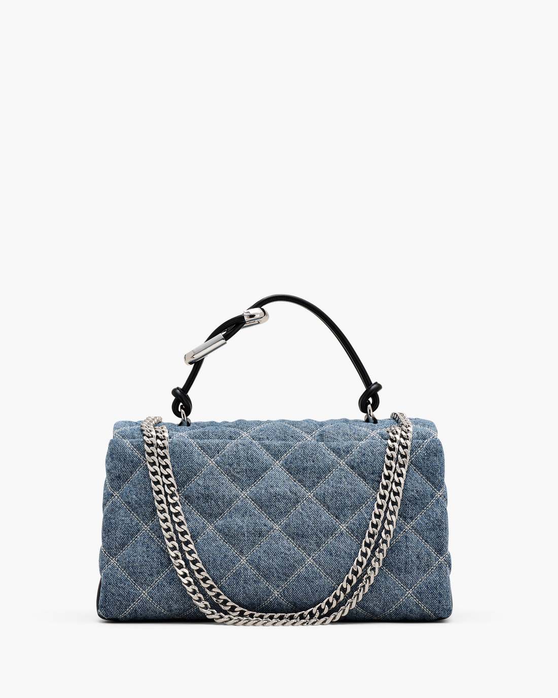 The Quilted Denim Dual Convertible Shoulder Bag Light Wash Indigo Marc Jacobs