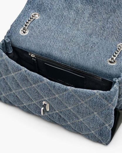 The Quilted Denim Dual Convertible Shoulder Bag Light Wash Indigo Marc Jacobs