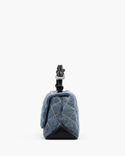 The Quilted Denim Dual Convertible Shoulder Bag Light Wash Indigo Marc Jacobs