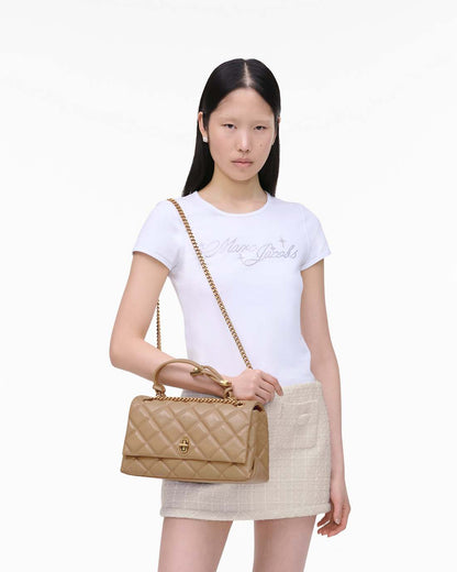 The Quilted Dual Convertible Shoulder Bag Camel Marc Jacobs
