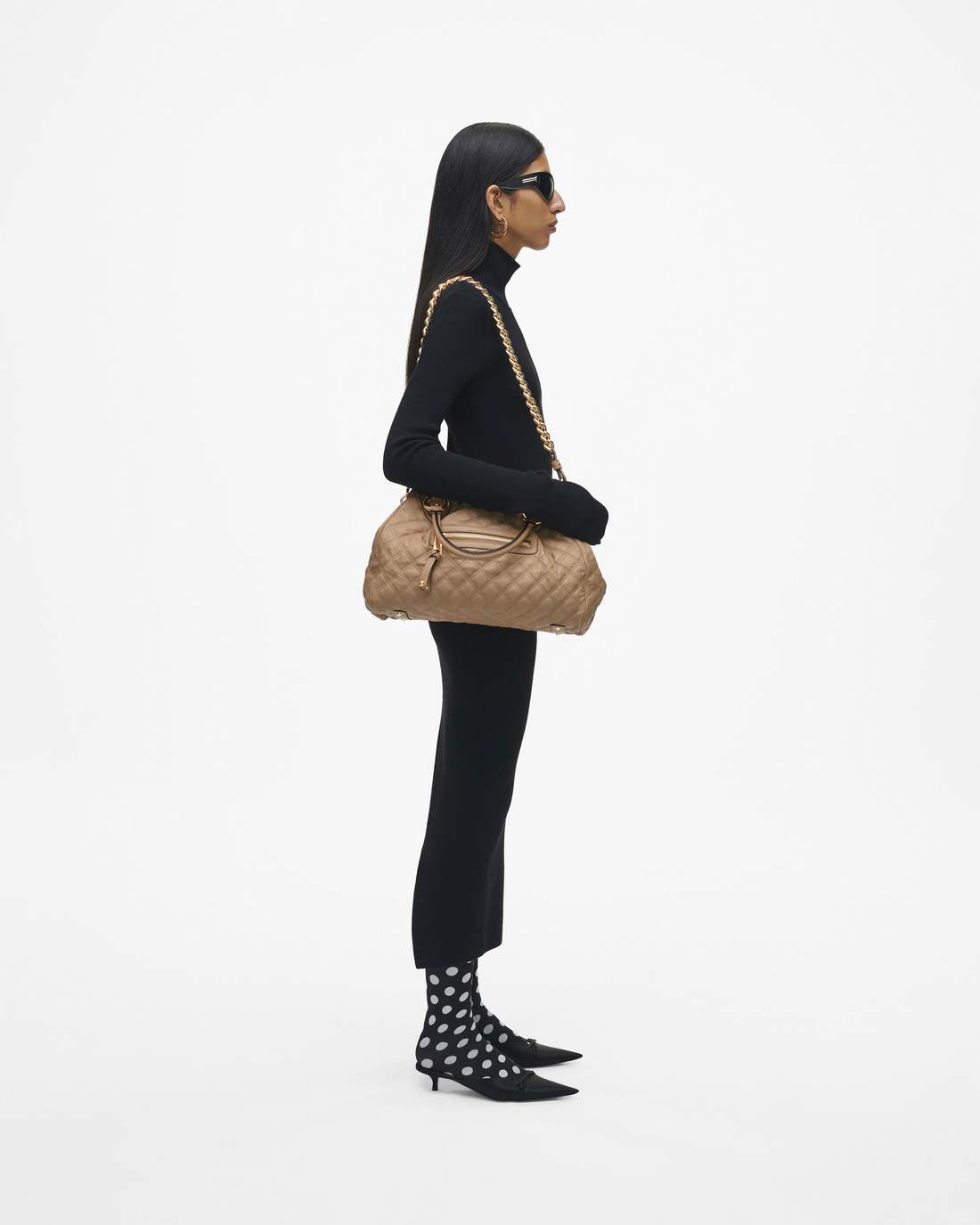 Re-Edition Quilted Leather Stam Bag Camel Marc Jacobs