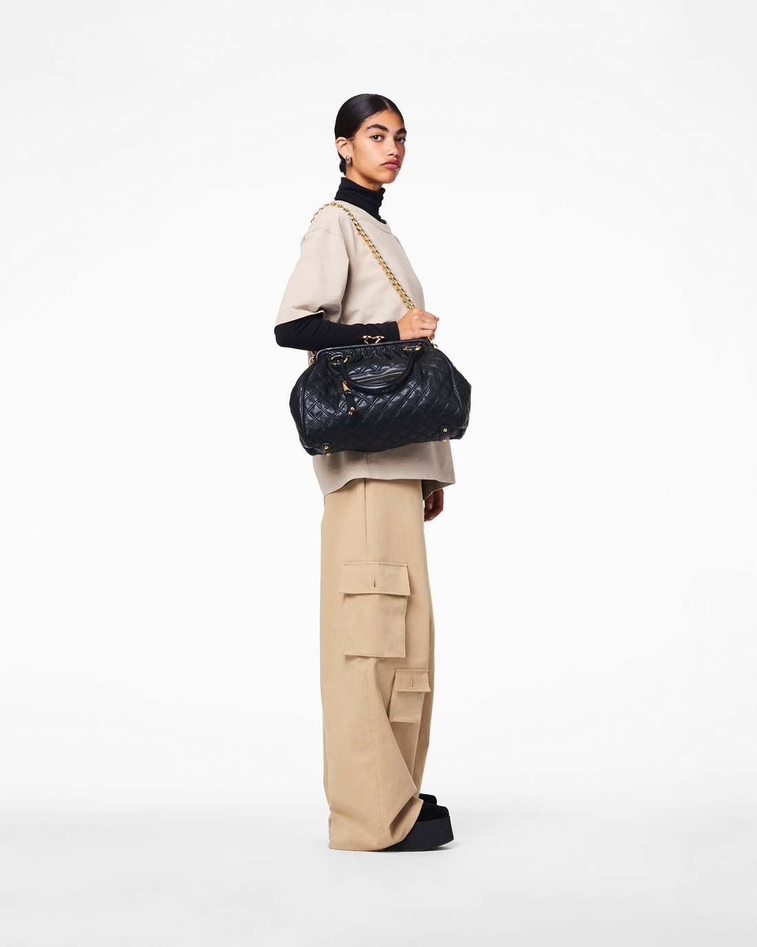 Re-Edition Quilted Leather Stam Bag Black Marc Jacobs