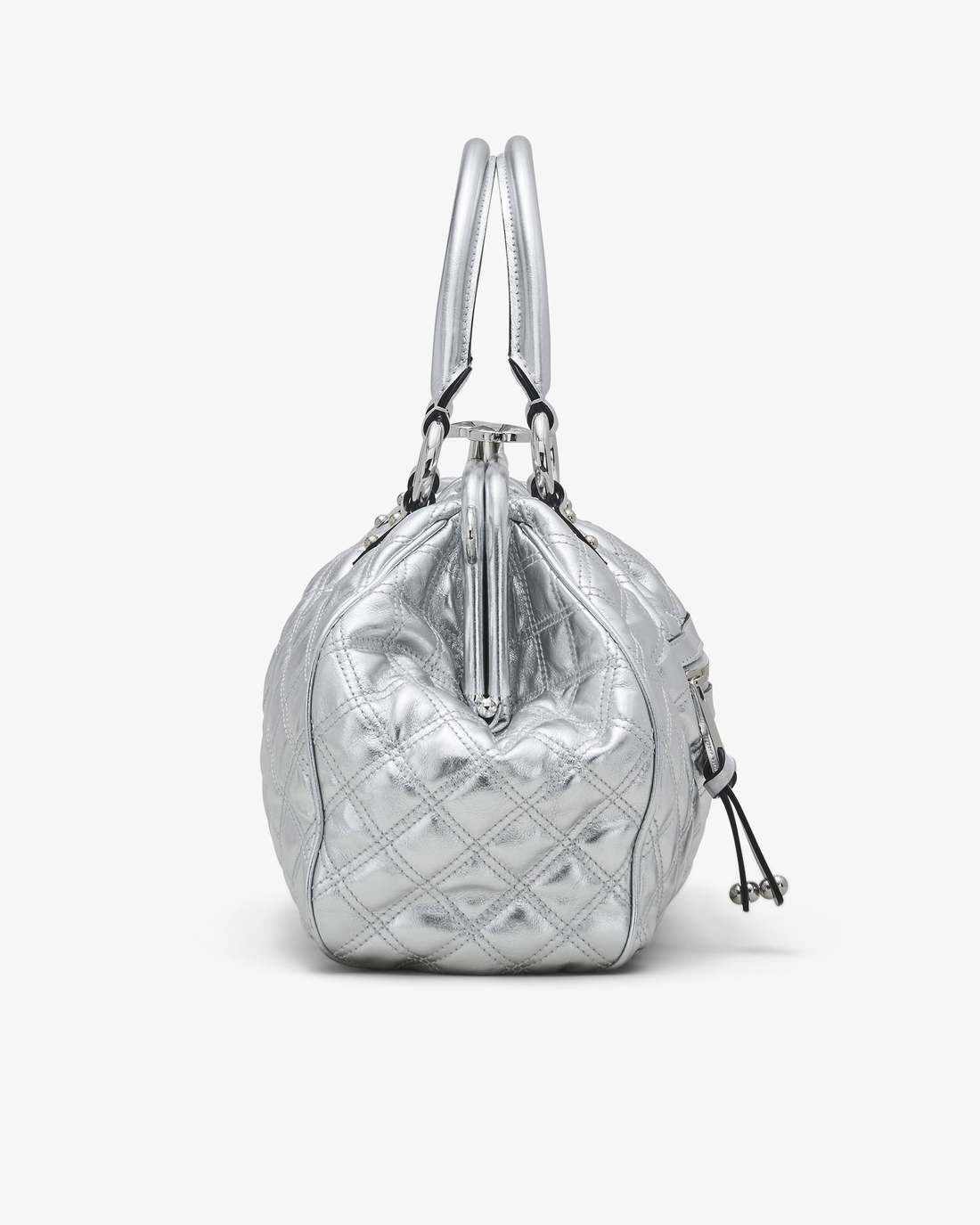 Re-Edition Quilted Metallic Leather Stam Bag Silver Marc Jacobs
