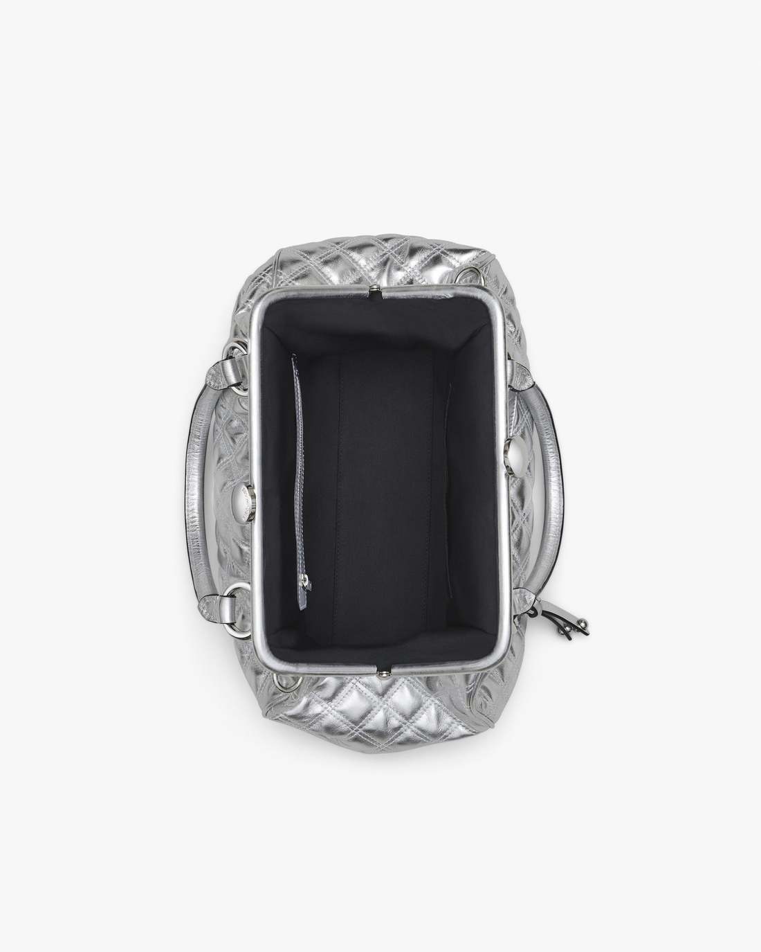 Re-Edition Quilted Metallic Leather Stam Bag Silver Marc Jacobs