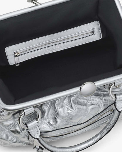 Re-Edition Quilted Metallic Leather Stam Bag Silver Marc Jacobs