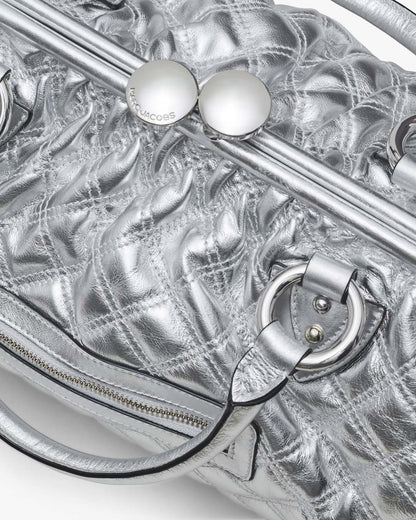 Re-Edition Quilted Metallic Leather Stam Bag Silver Marc Jacobs