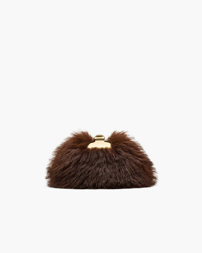 The Faux Fur Glam Small Clutch Dark Brown Marc Jacobs