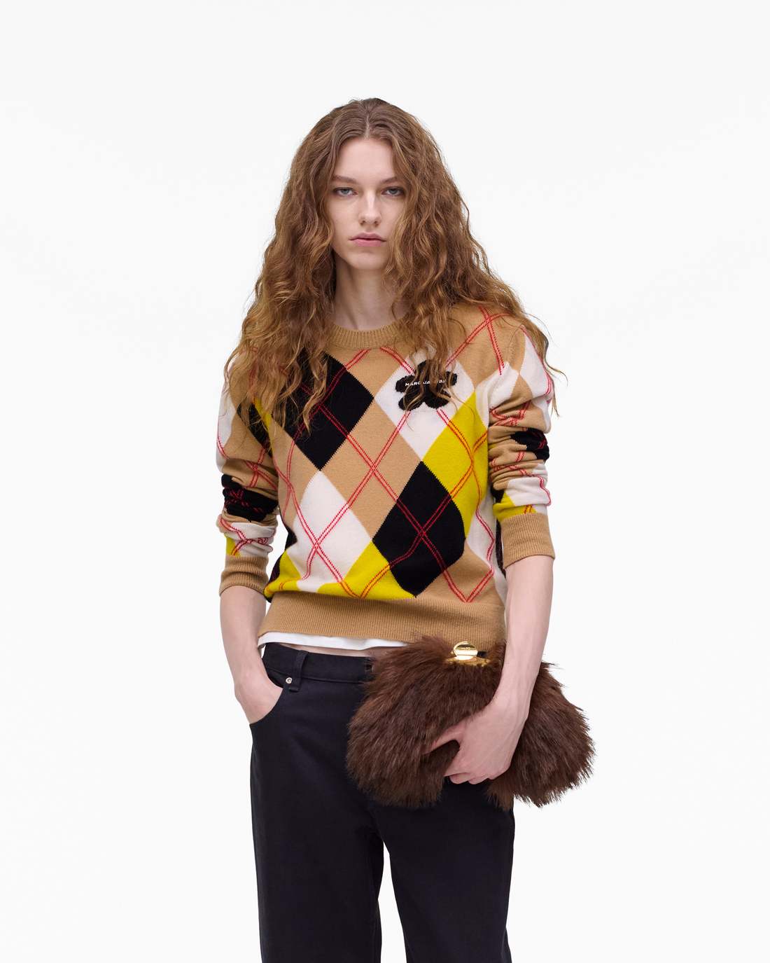 The Faux Fur Glam Small Clutch Dark Brown Marc Jacobs