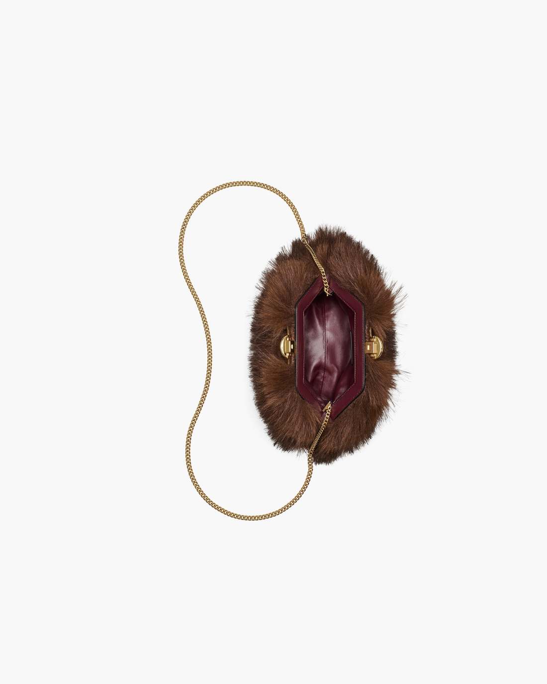 The Faux Fur Glam Small Clutch Dark Brown Marc Jacobs