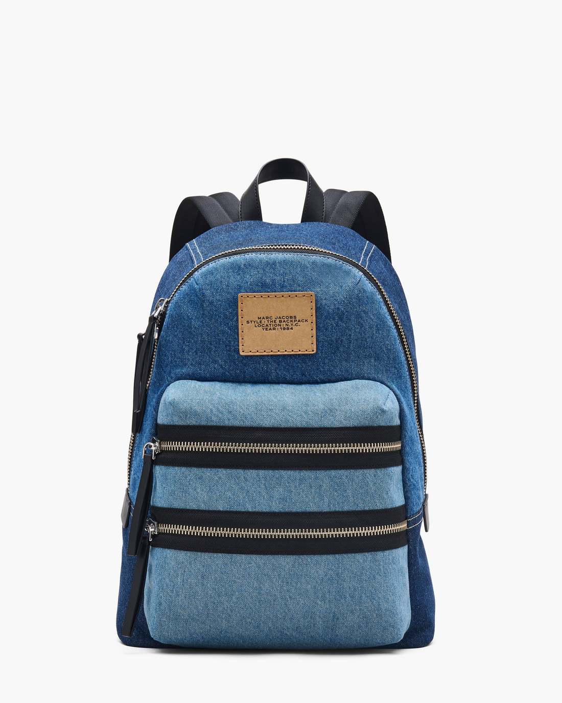 The Biker Colorblock Denim Large Backpack Indigo Multi Marc Jacobs