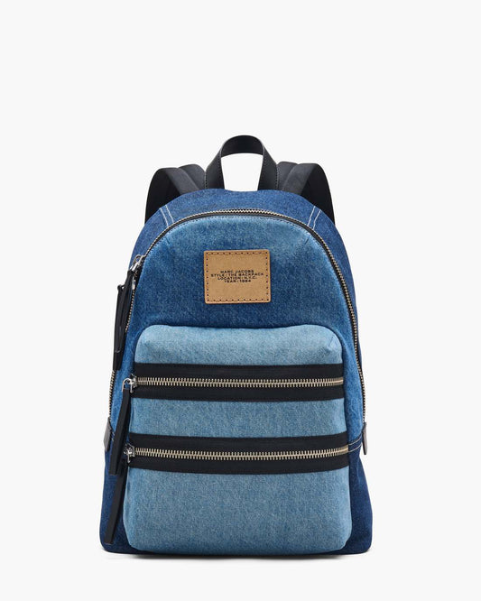 The Biker Colorblock Denim Large Backpack Indigo Multi Marc Jacobs
