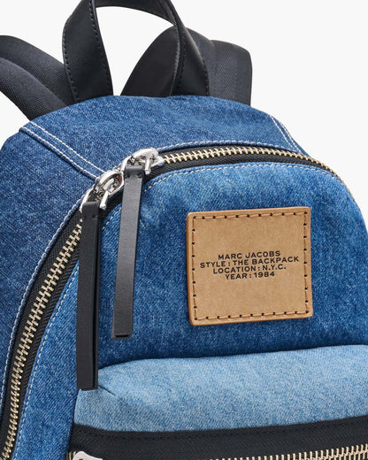 The Biker Colorblock Denim Medium Backpack Indigo Multi Marc Jacobs
