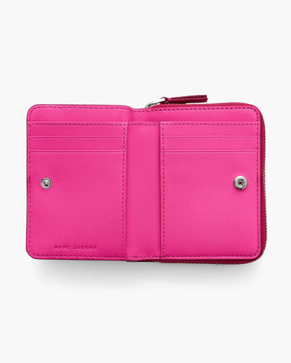 The Leather Mini Compact Wallet Raspberry Pink Marc Jacobs