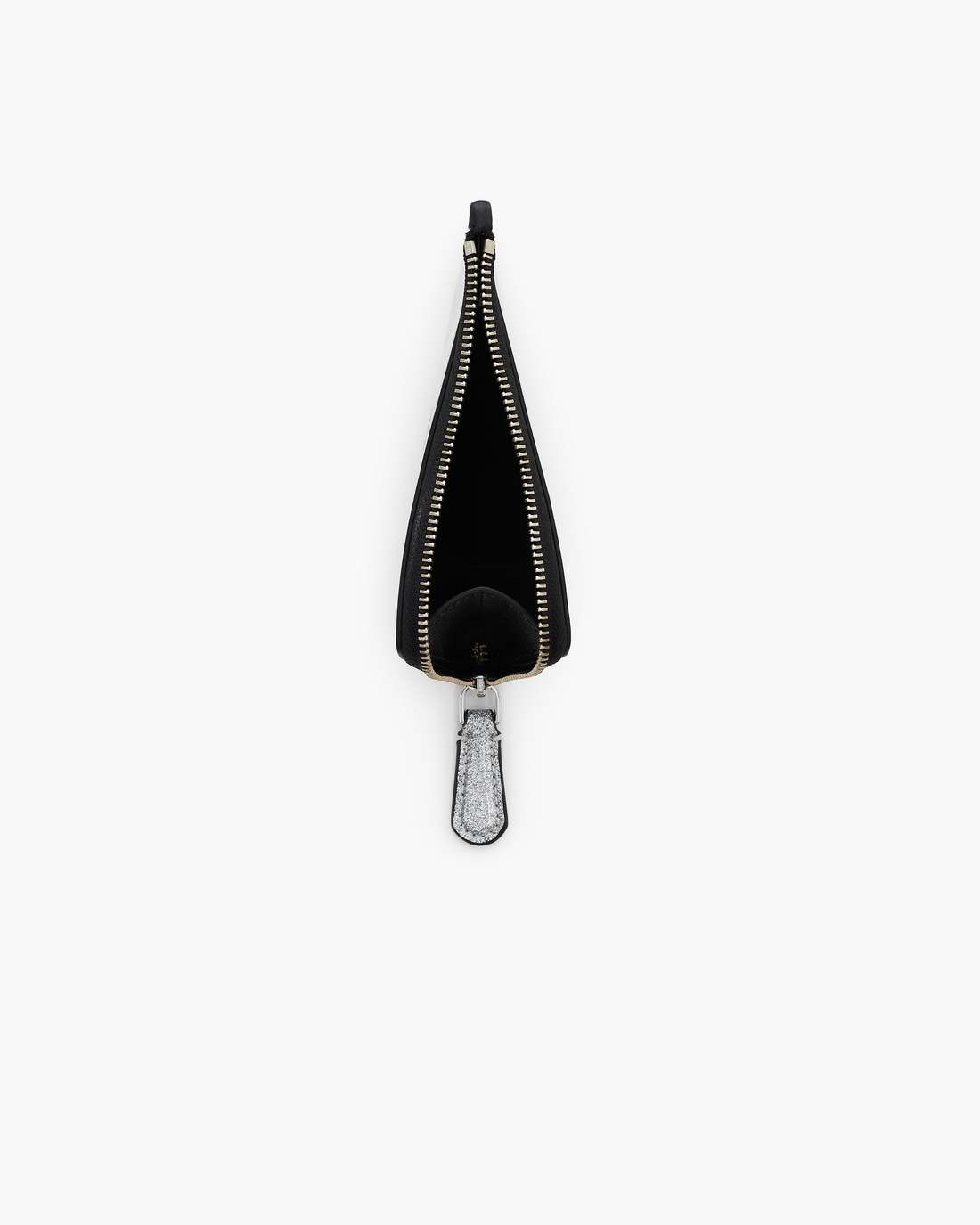 The Coated Glitter Everyday Top Zip Charm Wallet Silver Marc Jacobs