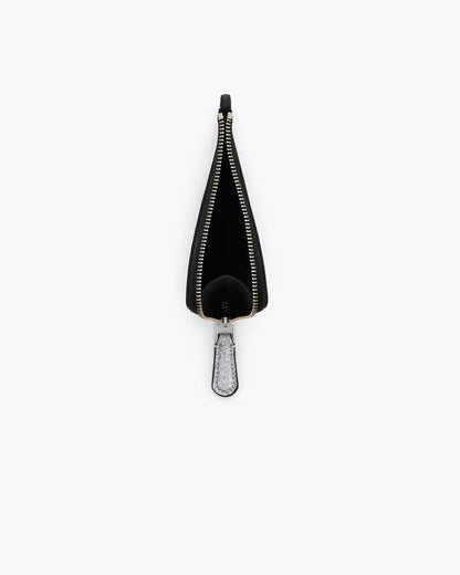 The Coated Glitter Everyday Top Zip Charm Wallet Silver Marc Jacobs