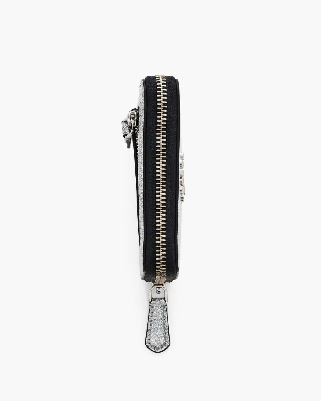The Coated Glitter Everyday Slim Compact Wallet Silver Marc Jacobs