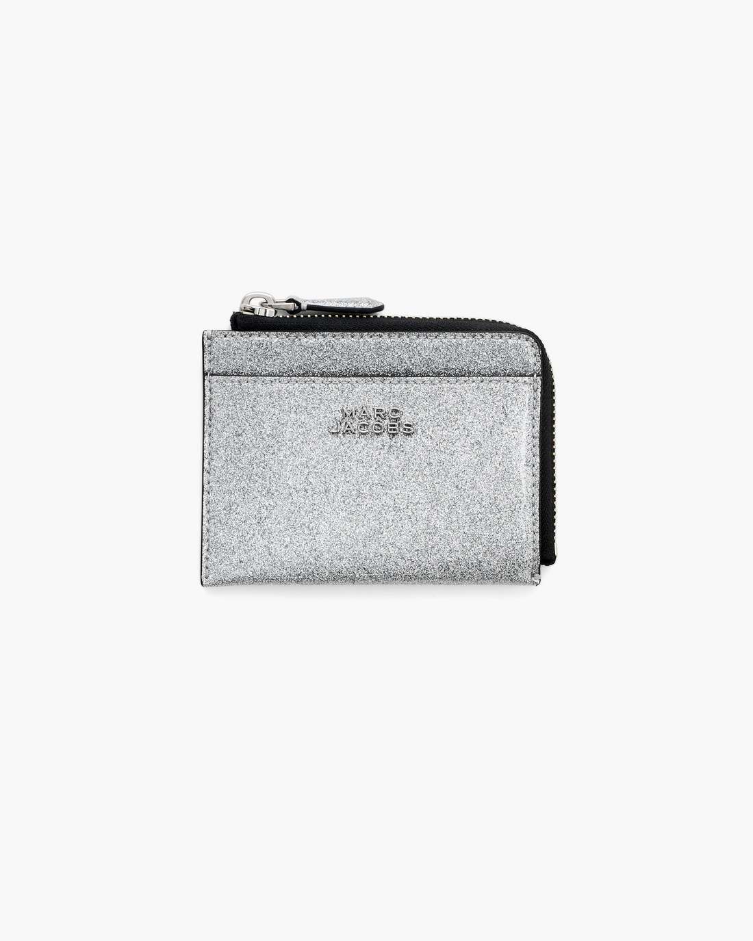 The Coated Glitter Everyday Top Zip Wallet Silver Marc Jacobs