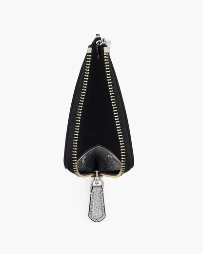 The Coated Glitter Everyday Top Zip Wallet Silver Marc Jacobs