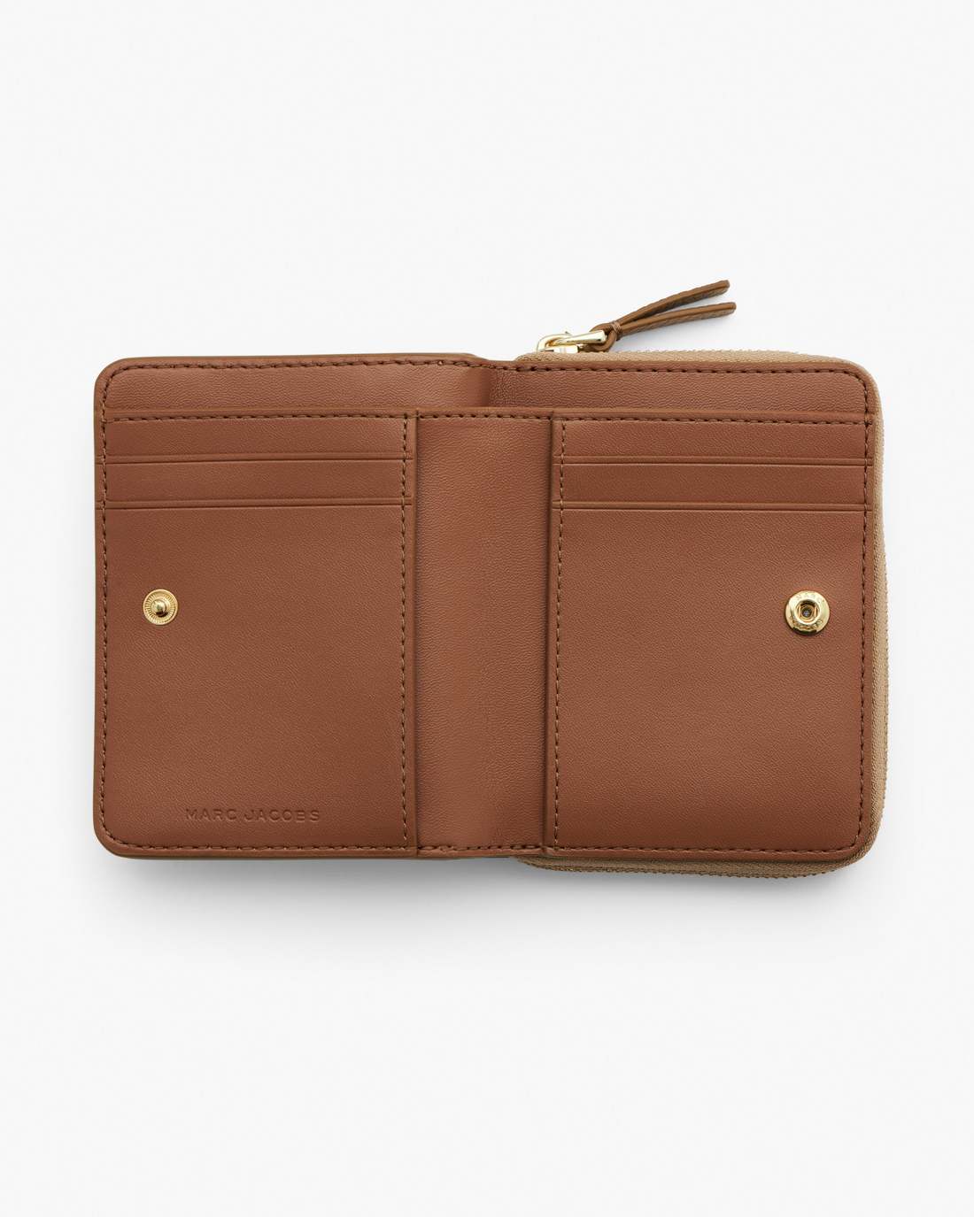The Leather Mini Compact Wallet Camel Marc Jacobs