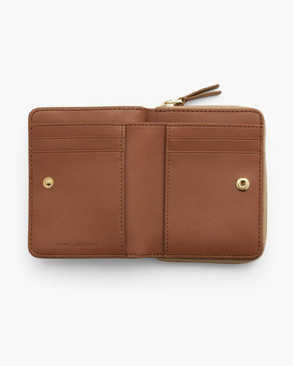 The Leather Mini Compact Wallet Camel Marc Jacobs