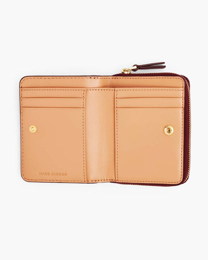 The Leather Mini Compact Wallet Cherry Marc Jacobs