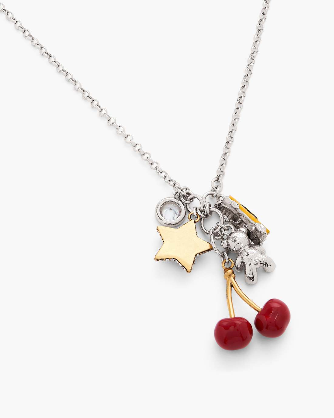 The Trinket Cluster Necklace Silver/Multi Marc Jacobs