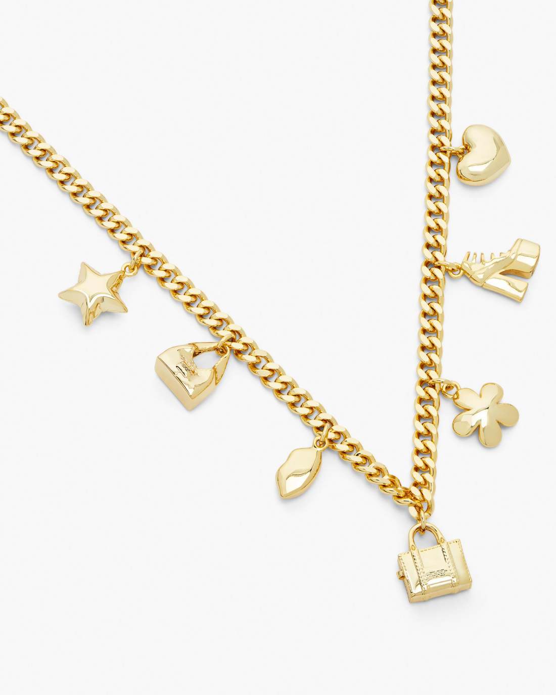 The Mini Icon Charm Necklace Light Antique Gold Marc Jacobs