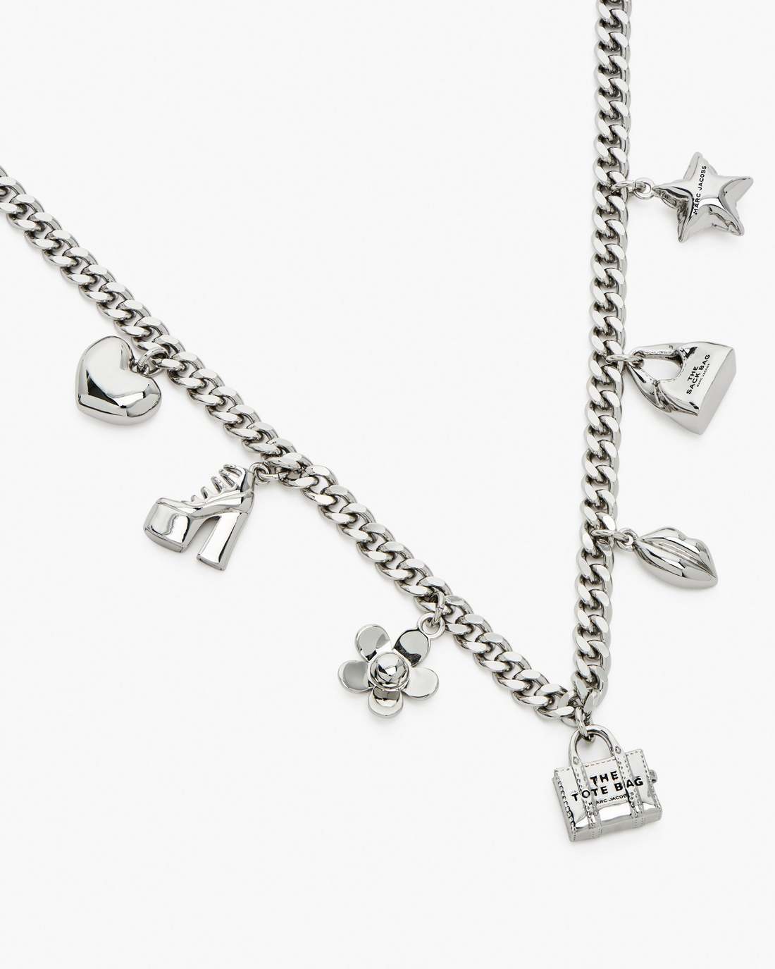 The Mini Icon Charm Necklace Light Antique Silver Marc Jacobs
