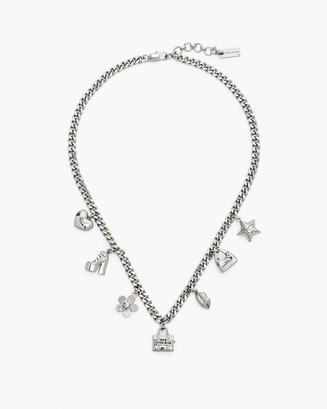 The Mini Icon Charm Necklace Light Antique Silver Marc Jacobs