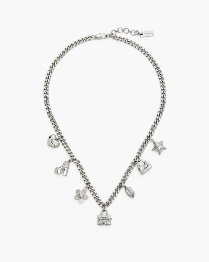 The Mini Icon Charm Necklace Light Antique Silver Marc Jacobs