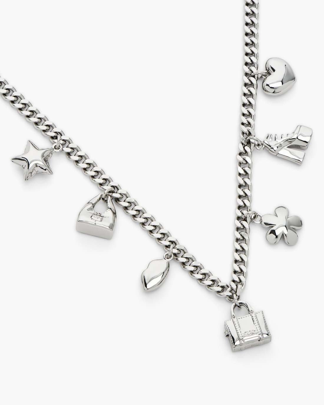 The Mini Icon Charm Necklace Light Antique Silver Marc Jacobs