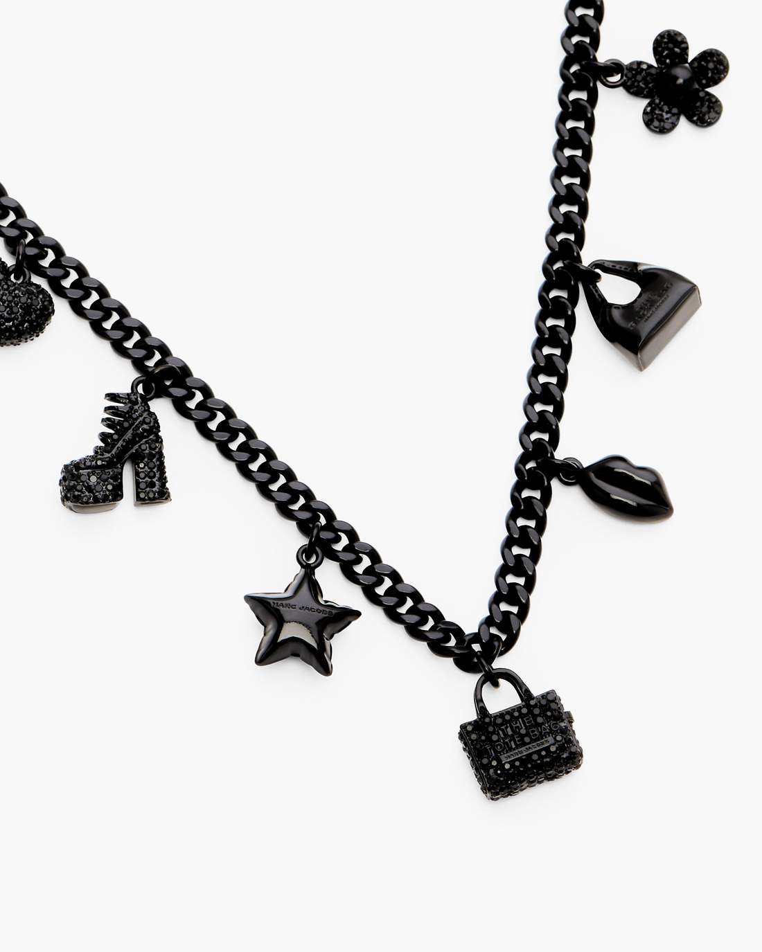 Mini Icon Pave Charm Necklace Black/Black Crystal Marc Jacobs