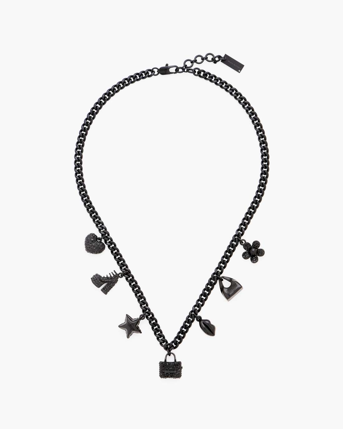 Mini Icon Pave Charm Necklace Black/Black Crystal Marc Jacobs