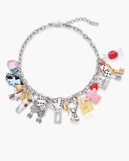 The Sticker Charm Statement Necklace Silver Multi Marc Jacobs