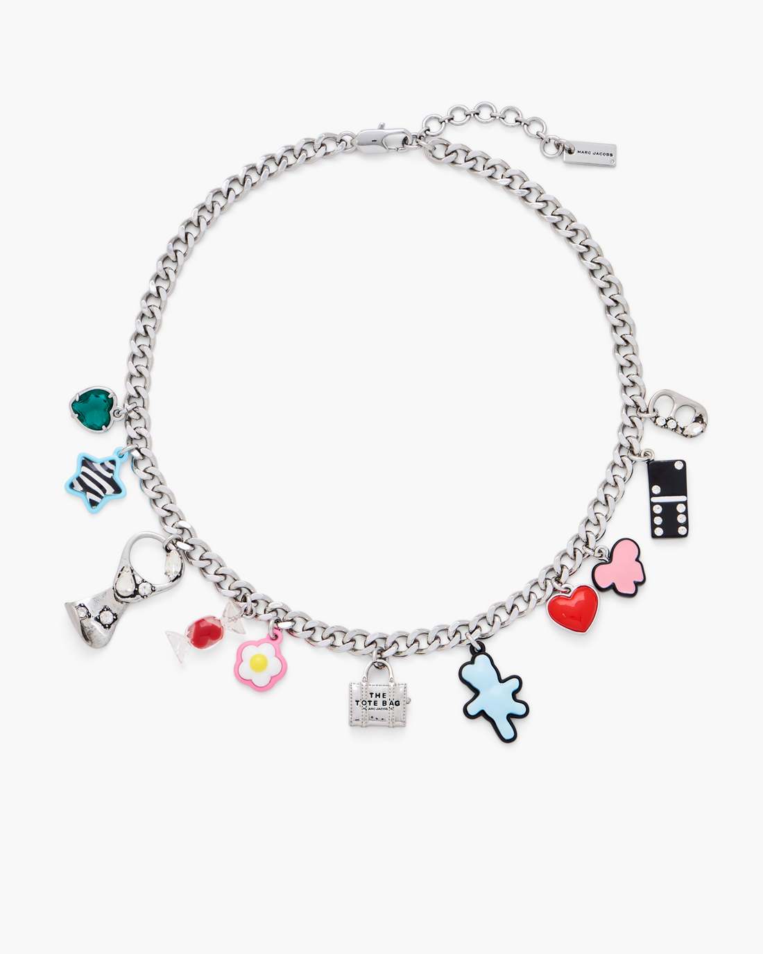 The Sticker Charm Necklace Silver Multi Marc Jacobs