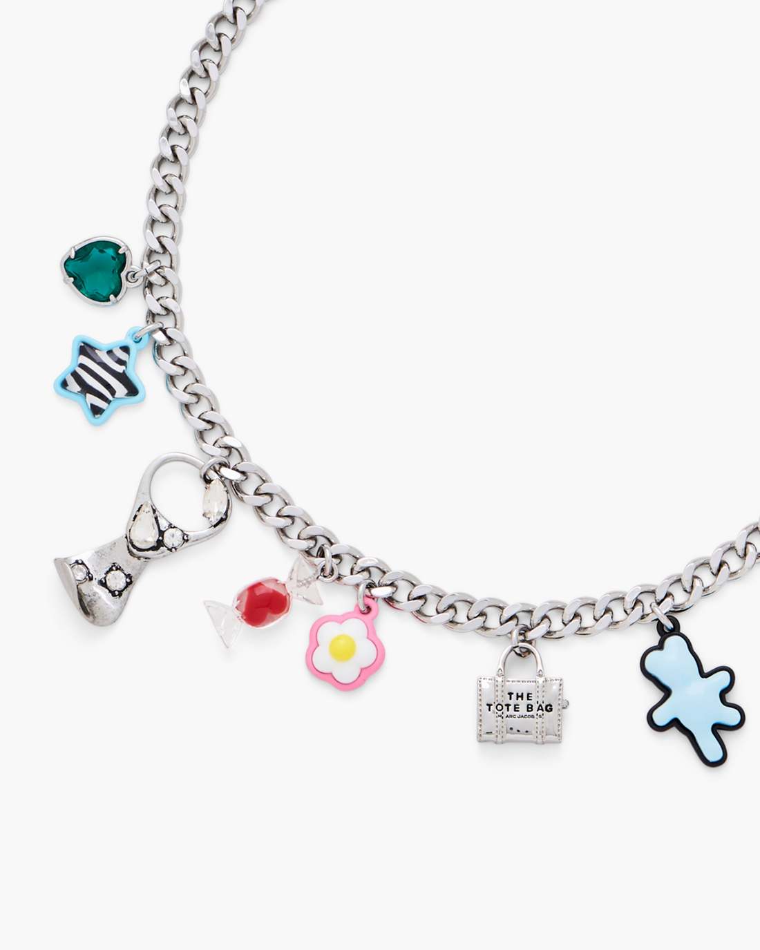 The Sticker Charm Necklace Silver Multi Marc Jacobs