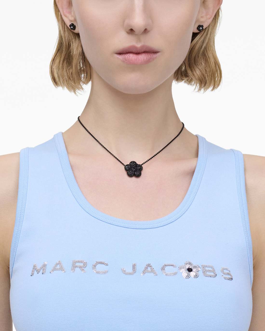 The Daisy Pave Necklace Black/Black Crystal Marc Jacobs
