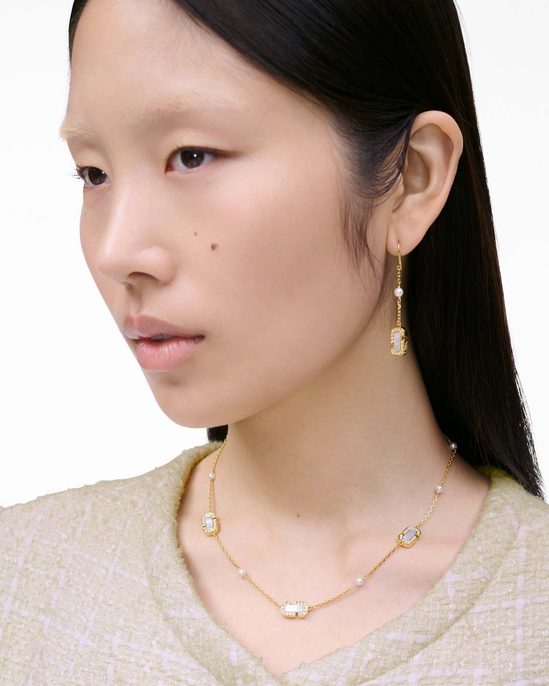 The J Marc Luxe Station Necklace Gold/Crystal Marc Jacobs